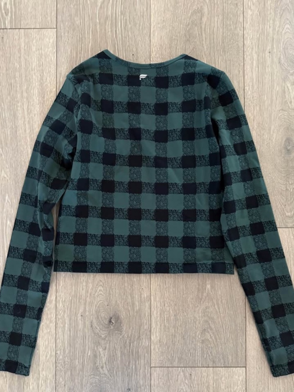 Small Fabletics long-sleeved top Everpine plaid, paid $49